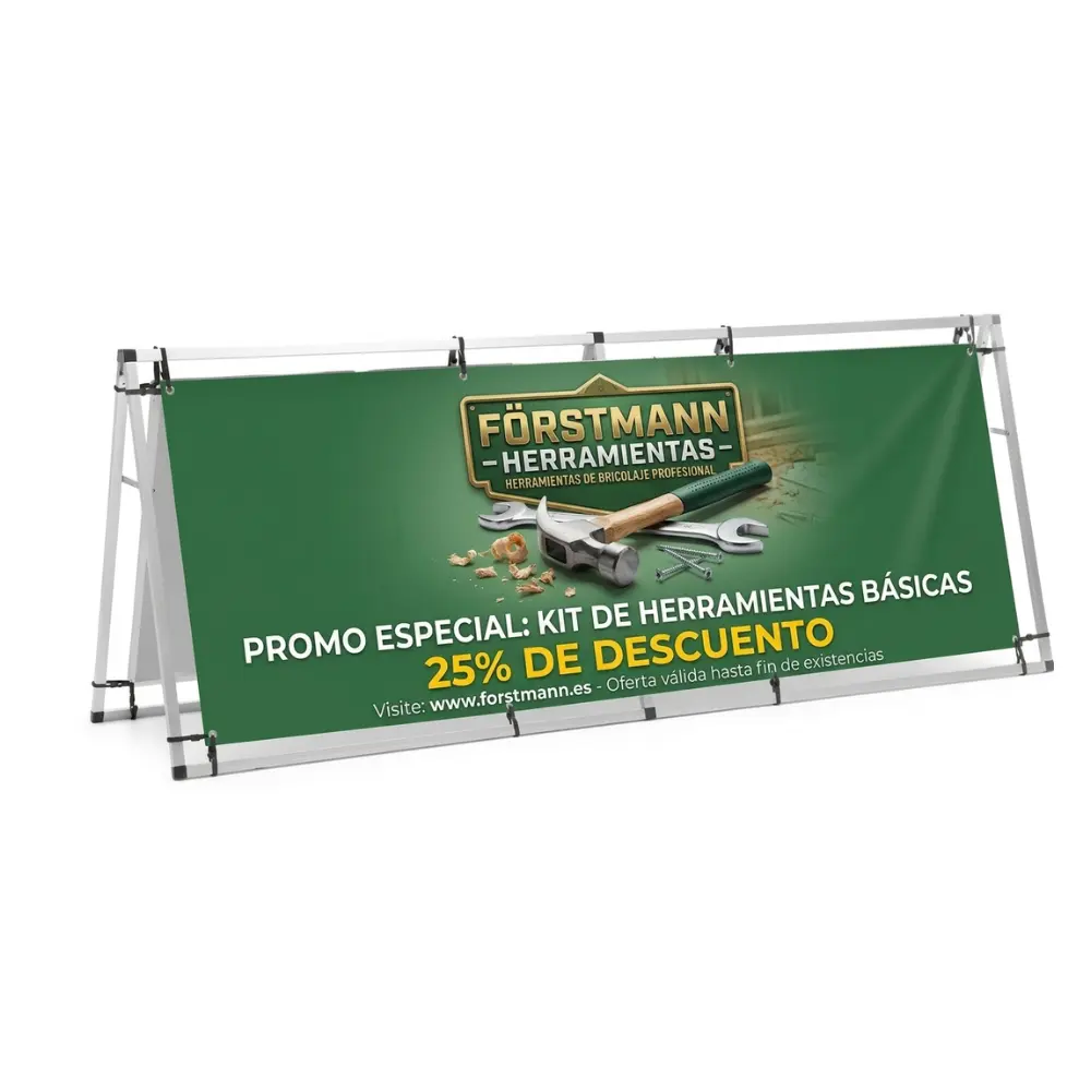 Soporte Aluminio para Lona Doble Cara (950x2500mm)