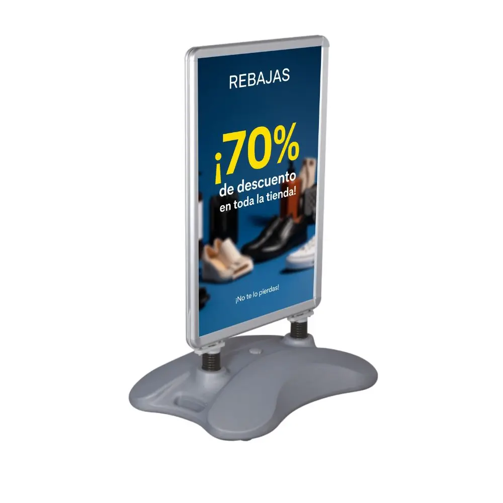Expositor publicitario exterior A1 con base rellenable
