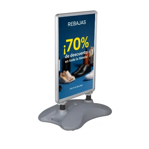 Expositor publicitario exterior A1 con base rellenable