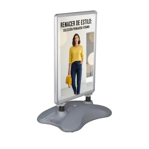 Expositor publicitario exterior A1 con base rellenable